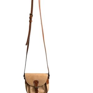 Patricia Nash Brown/Tan Leather Crossbody Bag
